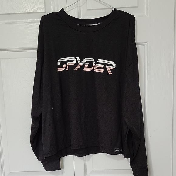 Spyder Tops - Spyder Black Boxy Long Sleeve Sweatshirt